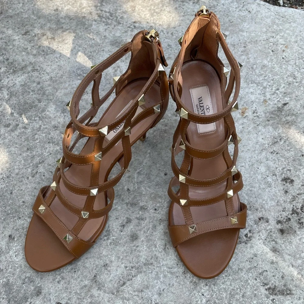 Valentino Rockstud Caged Gladiator Stiletto Sandals, size 38.5 - Picture 2 of 11